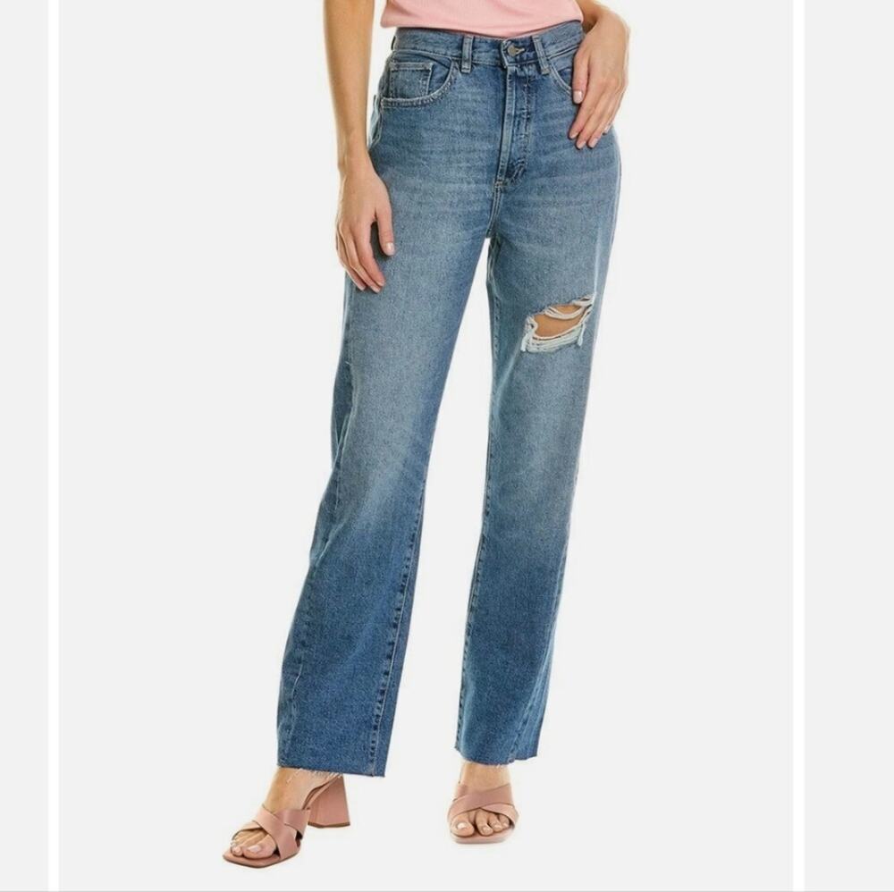 DL1961 Emilie Straight Ultra High Rise Vintage Boyfriend Raw Hem Jeans 29 NWT
